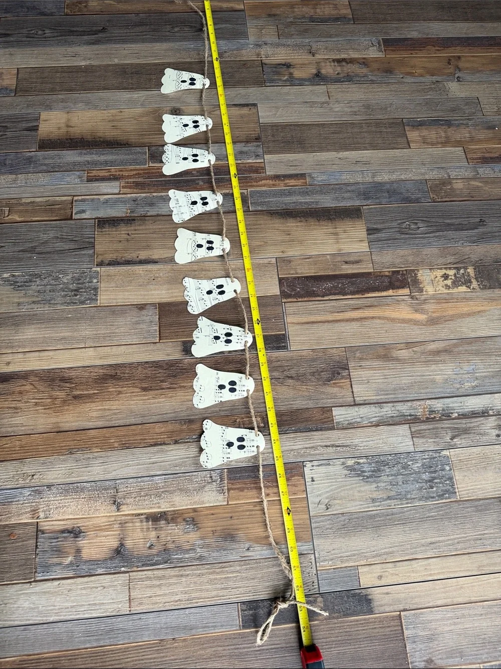 Handmade Rustic Cream Ghost Garland Holiday Decor